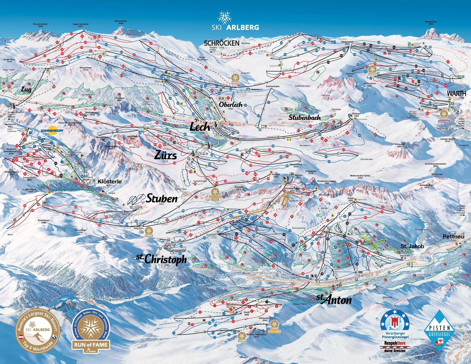 St Christoph ski map