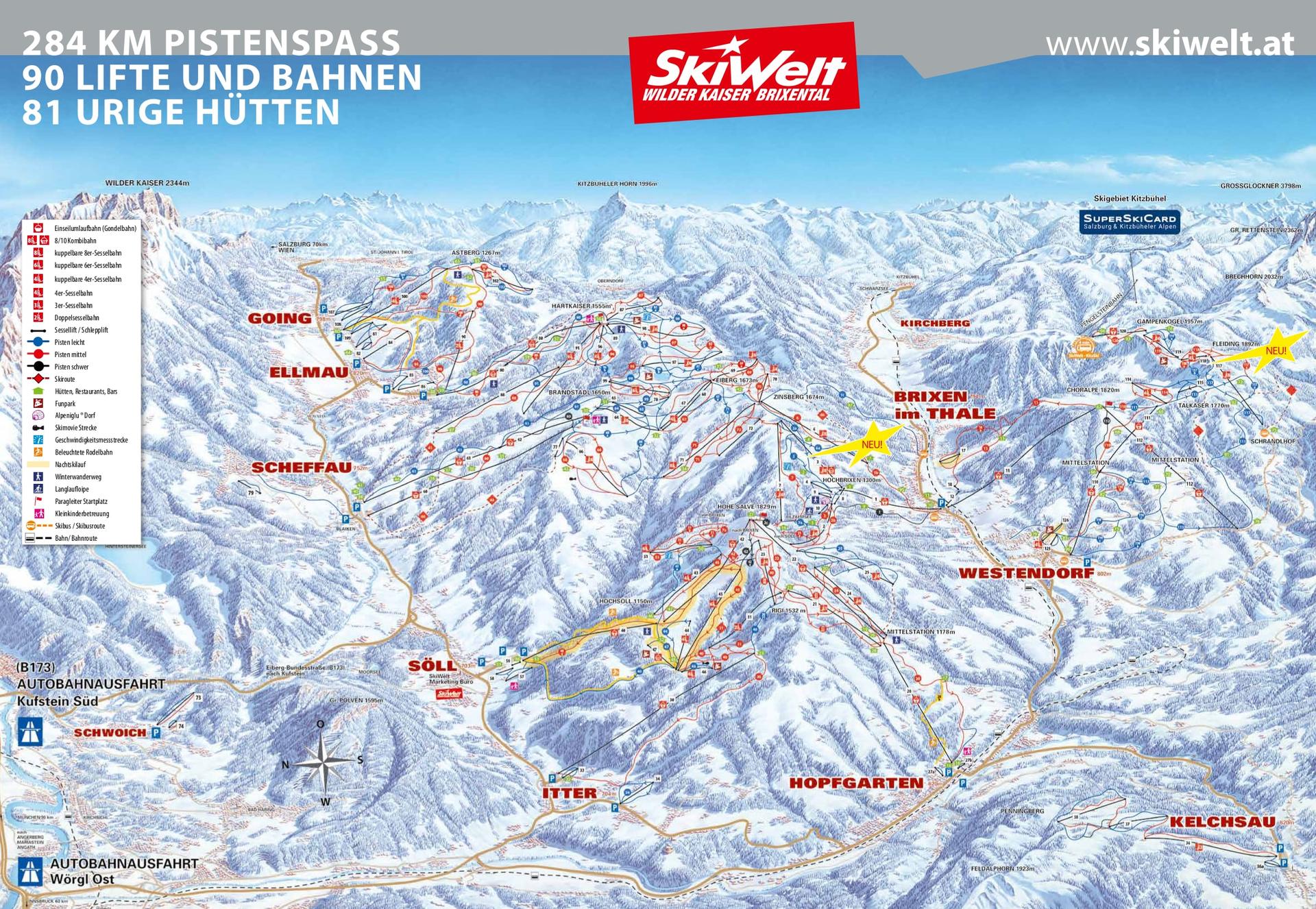 Westendorf ski map