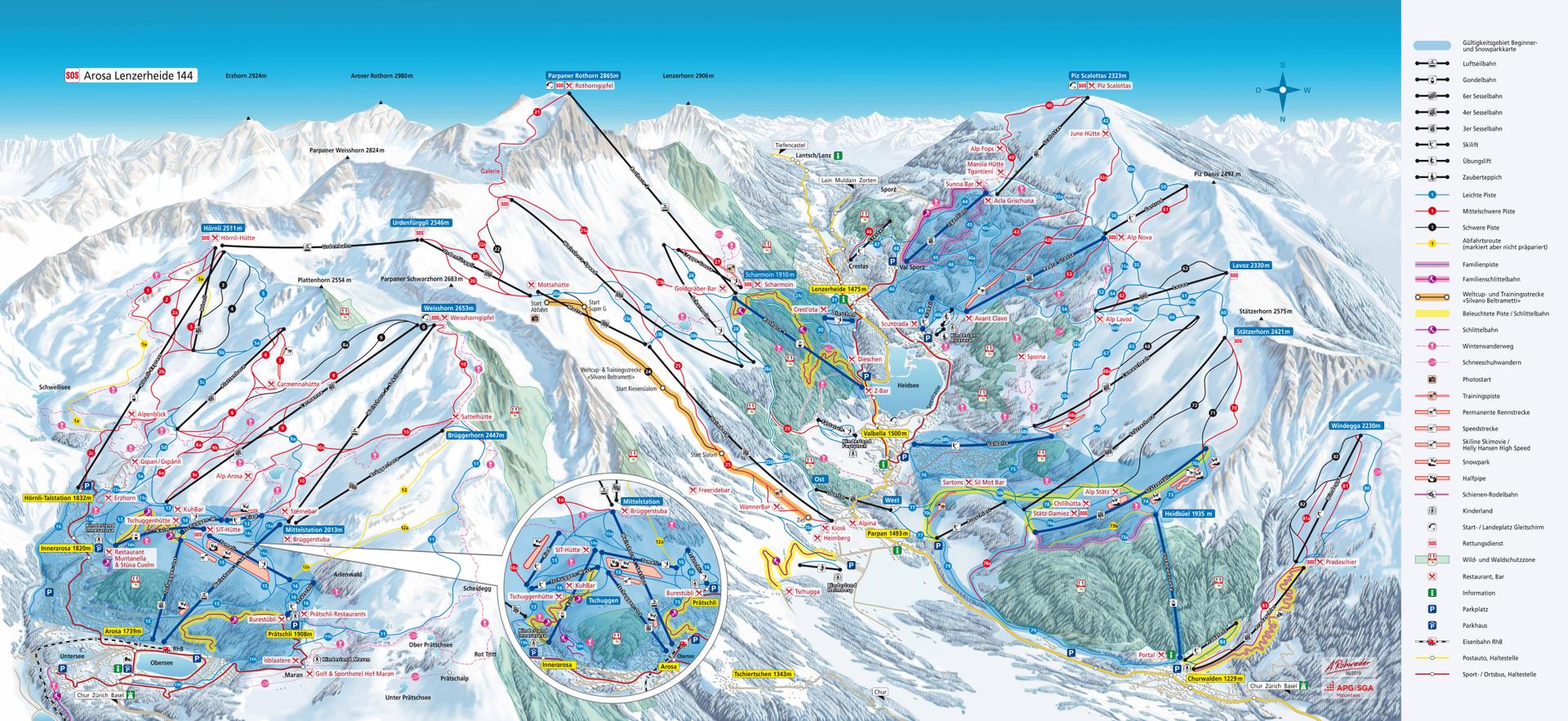 Arosa ski map